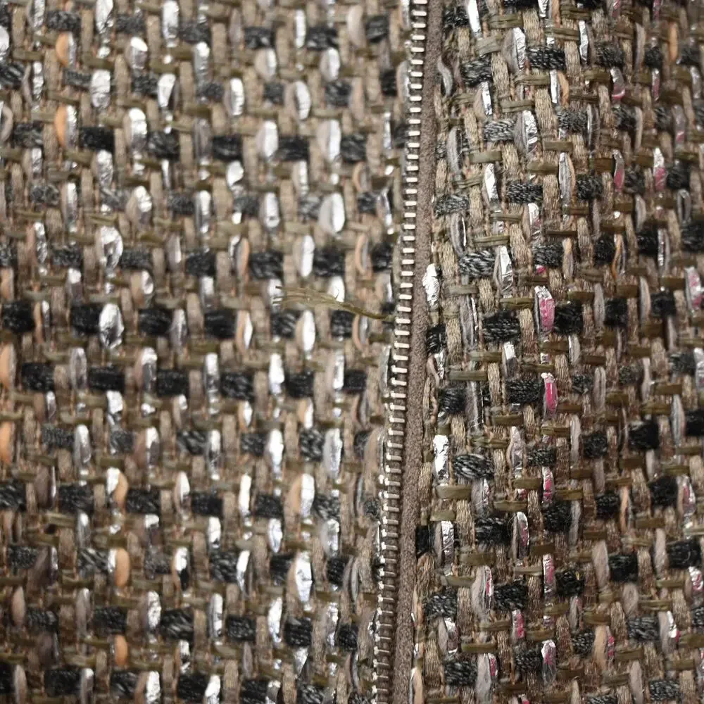 Lafayette 148 Sahara Multicolor Trista Metallic Tweed Zip Jacket Size 4